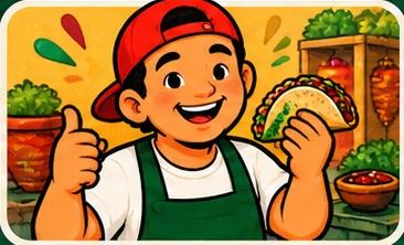 Beto con un taco