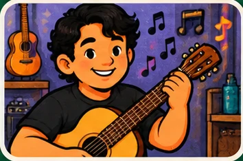 Beto con su guitarra