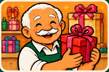 Don Pepe con un regalo